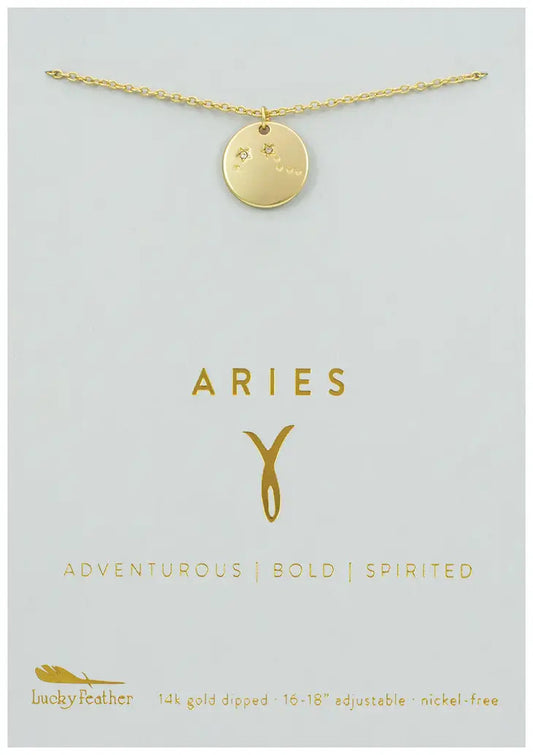 Zodiac Necklace - Gold - Aries (Mar 21- Apr 19)