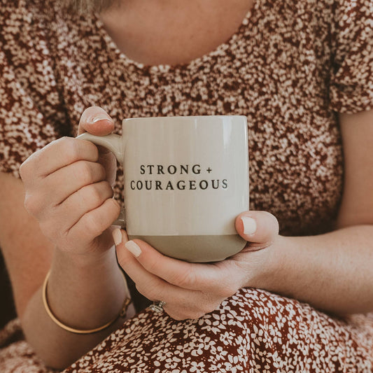 Strong & Courageous Stoneware Coffee Mug -Gifts & Home Decor