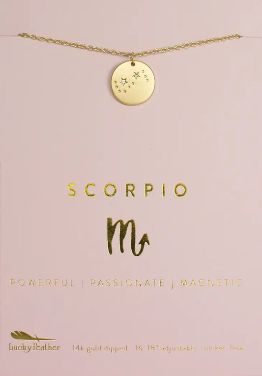 Zodiac Necklace - Gold - Scorpio (Oct 23-Nov 21)