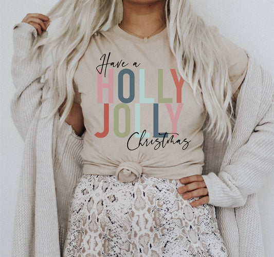 Have A Holly Jolly Christmas Tee / Heather Dust