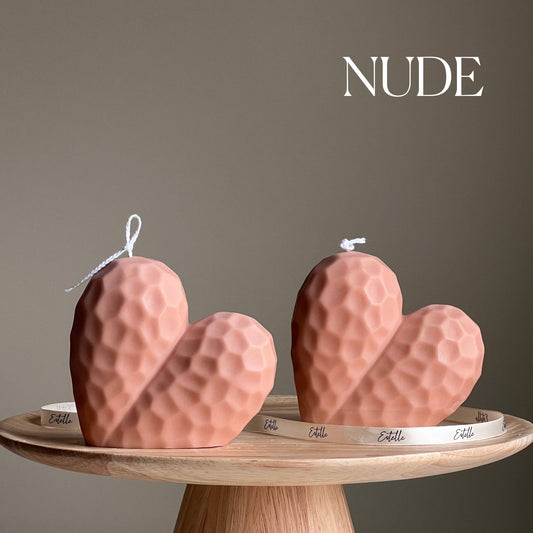 Large Heart Candle: Nude / Unscented