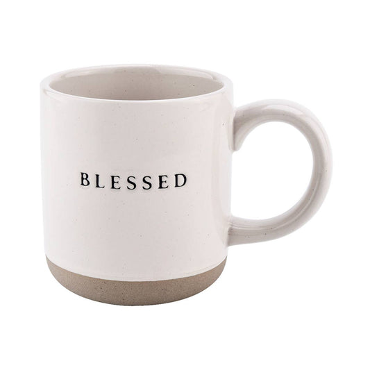 Blessed - Cream Stoneware Coffee Mug - 14 oz